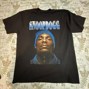Snoop Dogg T-Shirt Black Graphic Print Hip Hop Rap‎ Music Fan Merch